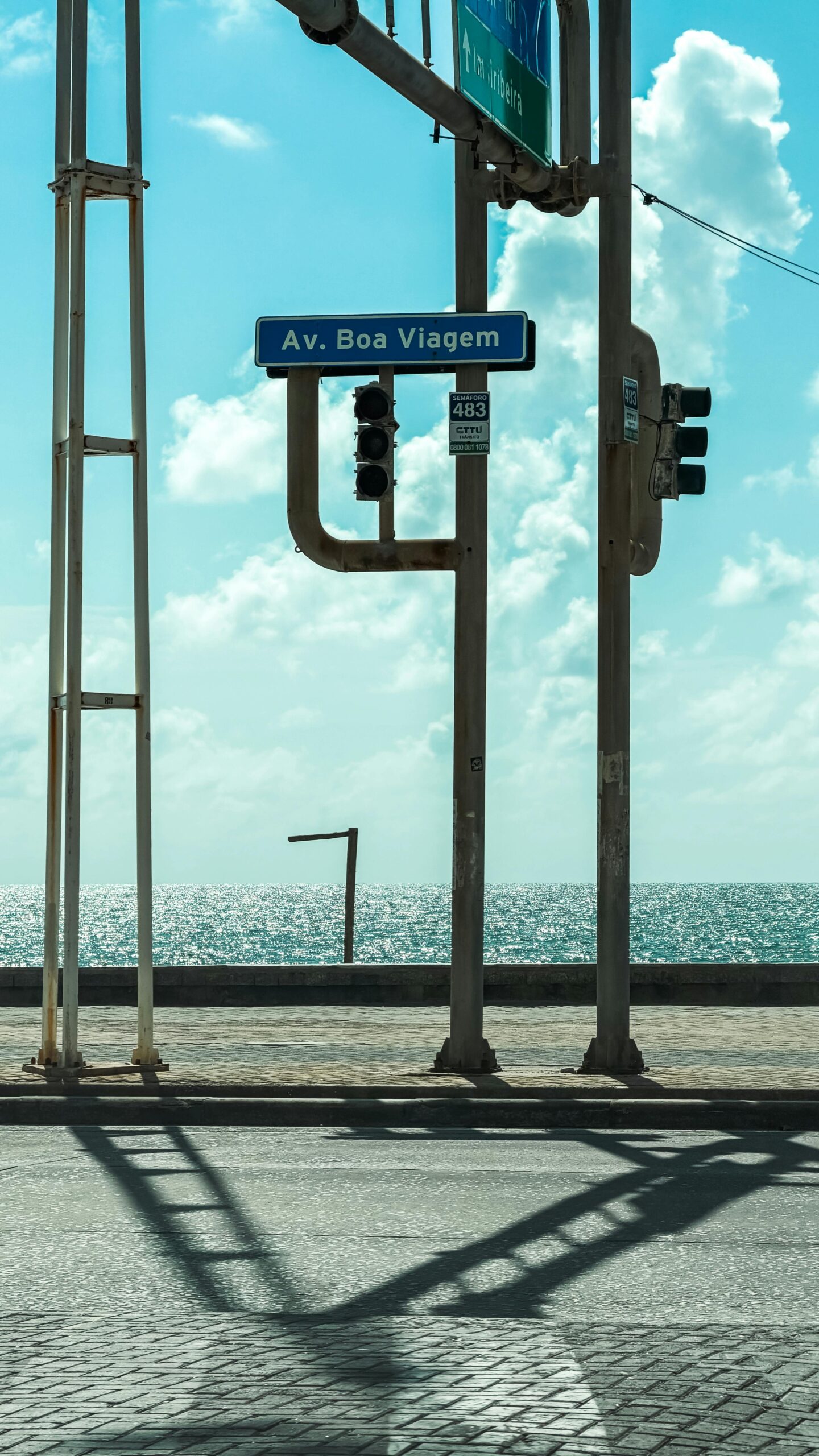 A tranquil scene of Boa Viagem Avenue with ocean views in Pernambuco, Brazil.